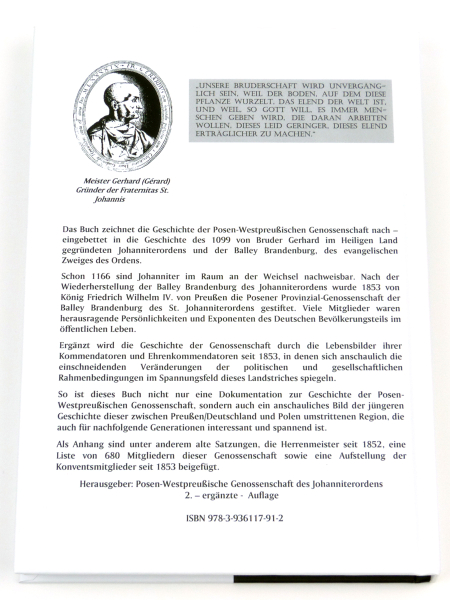 Buch „Johanniter im Spannungsfeld an Weichsel und Warthe“ - 2. Ergänzte Auflage 2012 mit vervollständigter Mitgliederliste