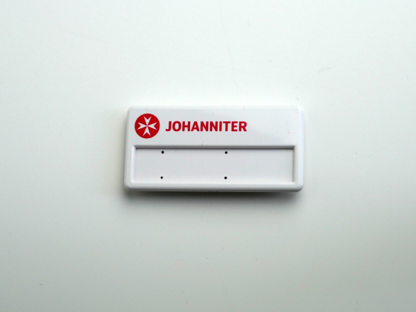 Namensschild Johanniter (weiß)